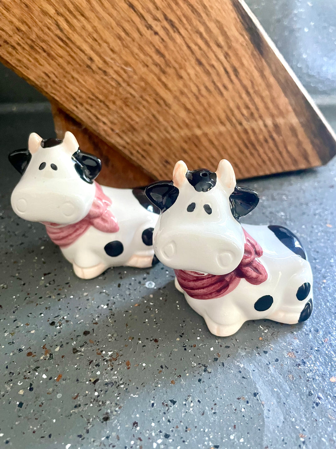 Vintage Cow Salt and Pepper Shakers