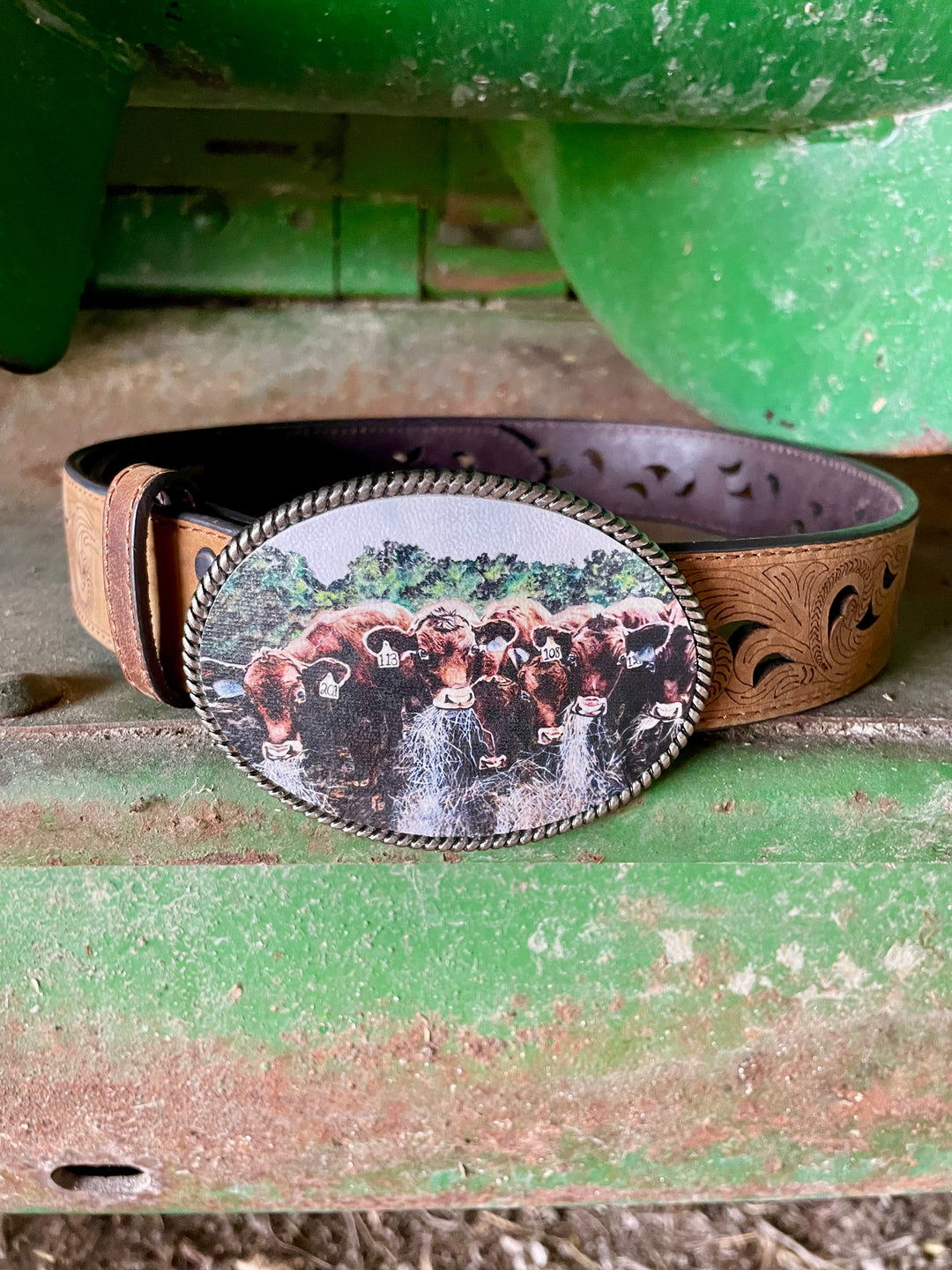 Red Angus Belt Buckle