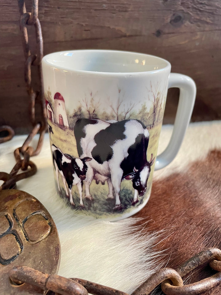 Vintage Cow Mug