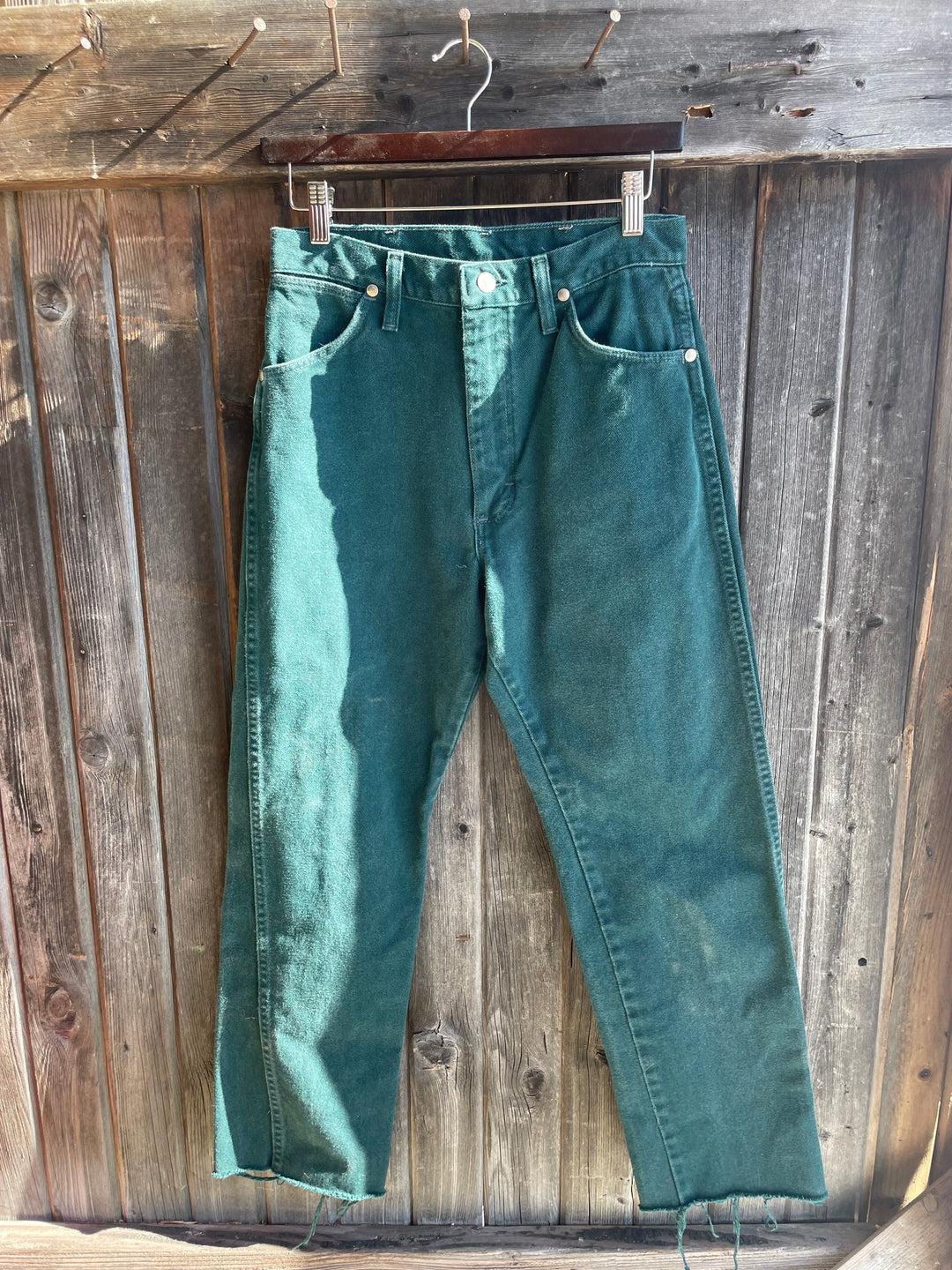 Vintage Cropped Wranglers- Forest Green