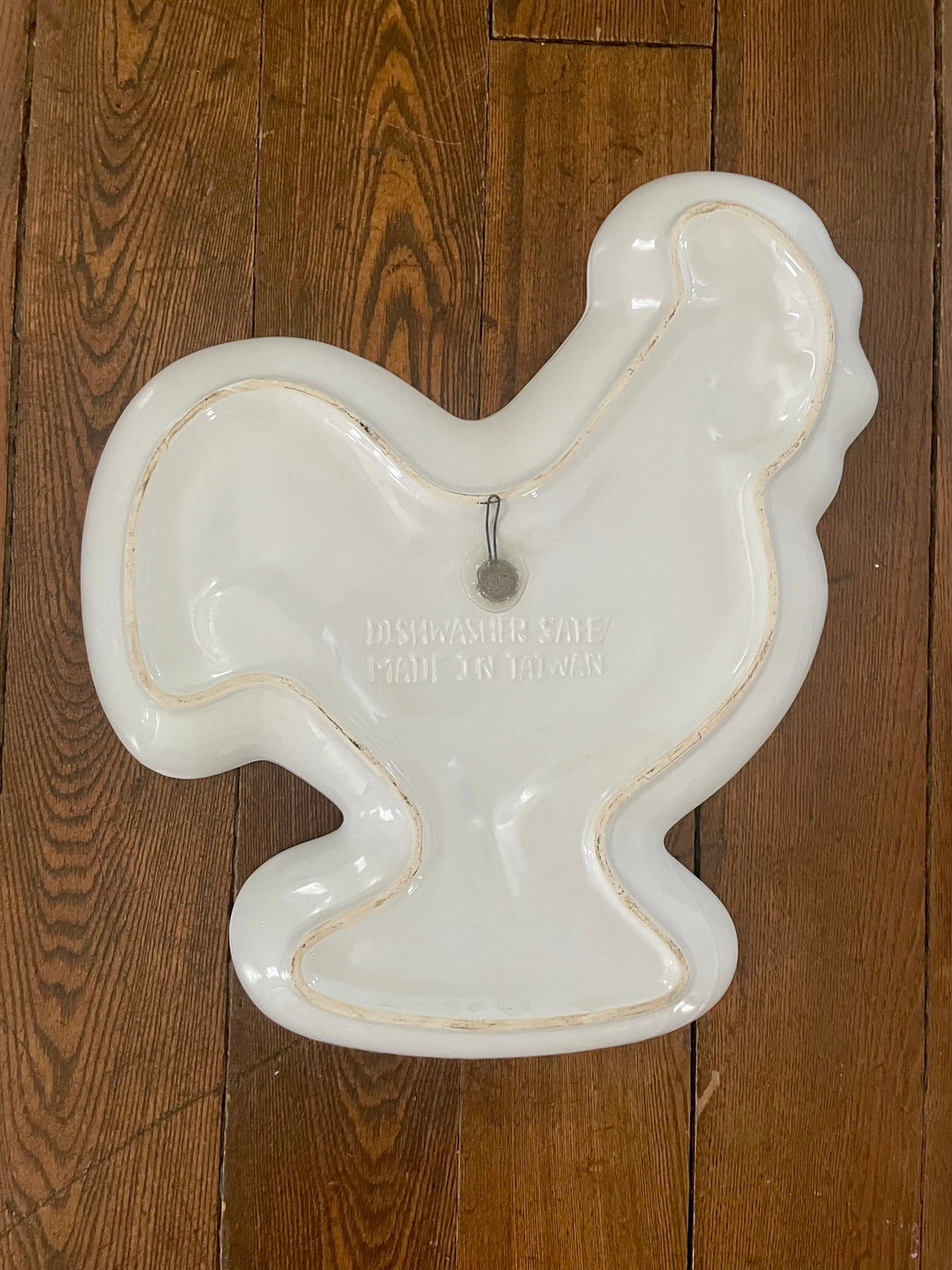 Vintage White Rooster Platter