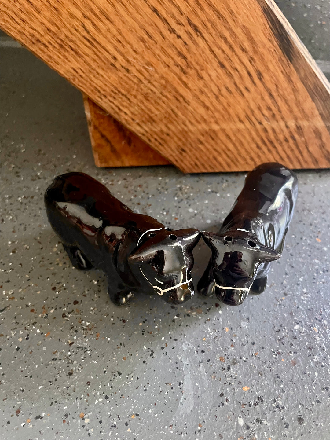 Vintage Black Angus Salt & Pepper Shakers