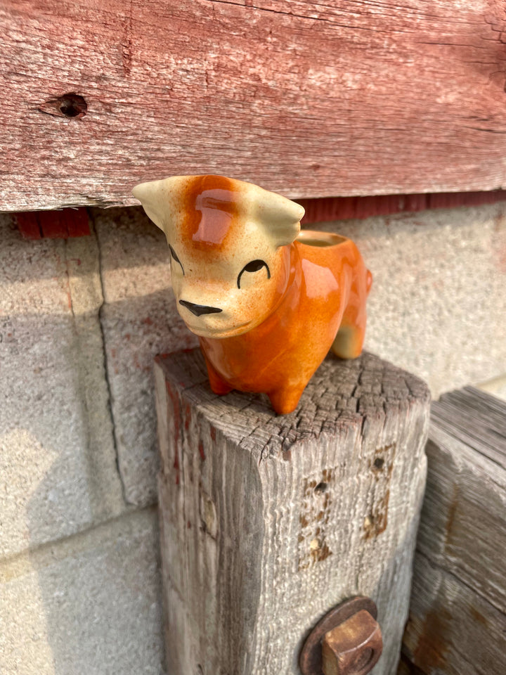 Vintage Bull Planter