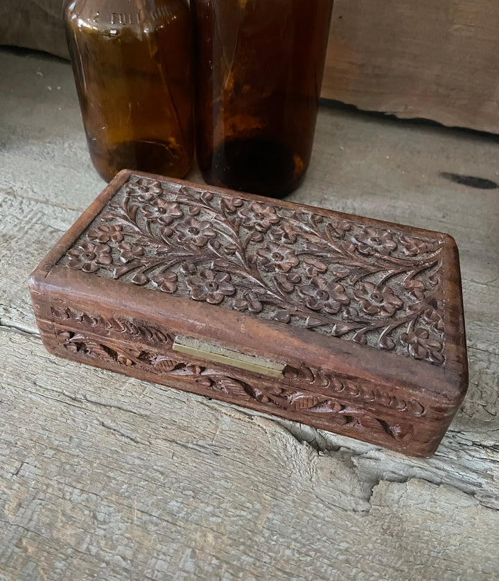 Vintage Carved Wooden Box